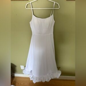 Bridal White Spaghetti Strap Dress with corset